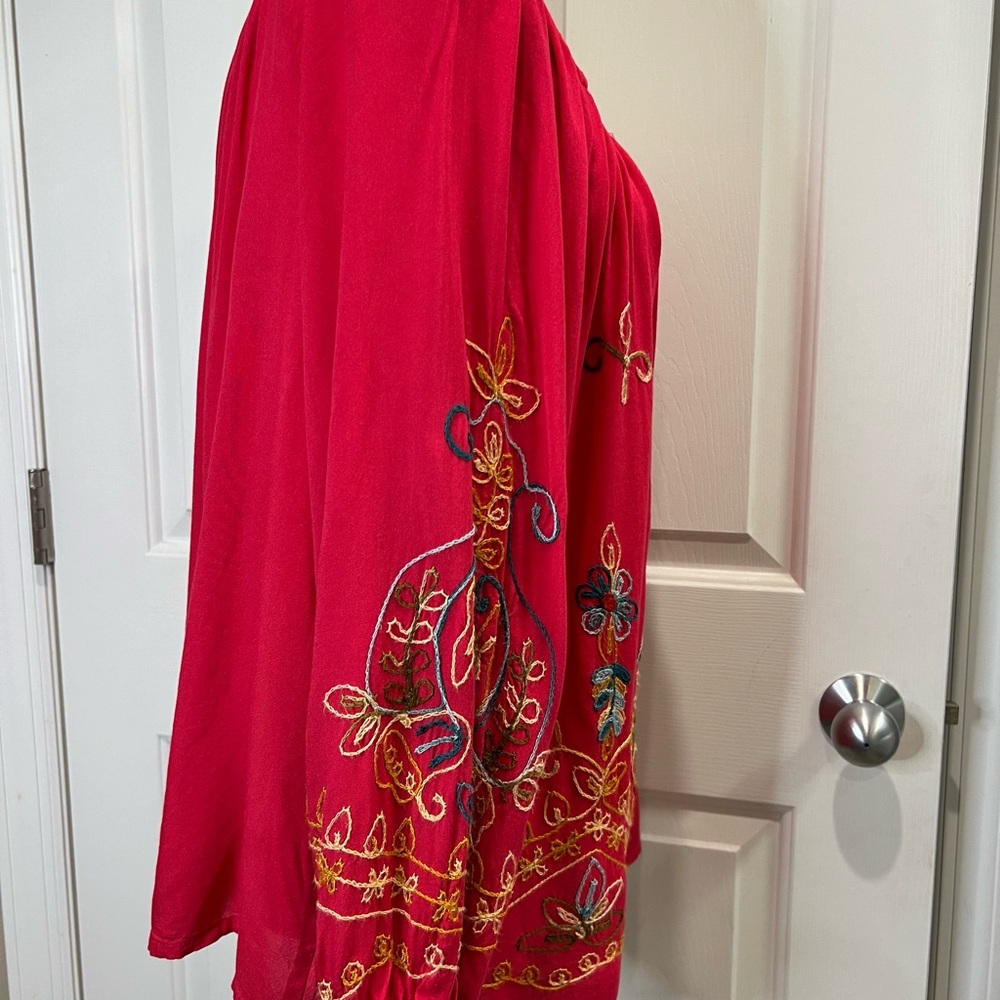 Anandas Collection Red Peasant Boho Red Embroider… - image 7